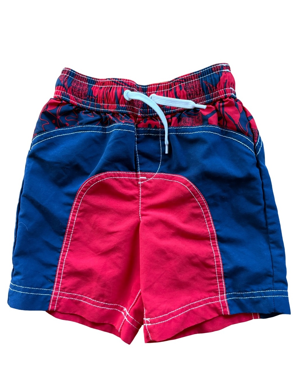 Lands’ End Kids Blue and Red Swim Shorts 3T